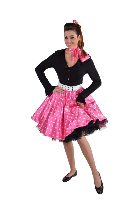 1950er Jahre Swing Rock Rock Rosa Punkte Damen