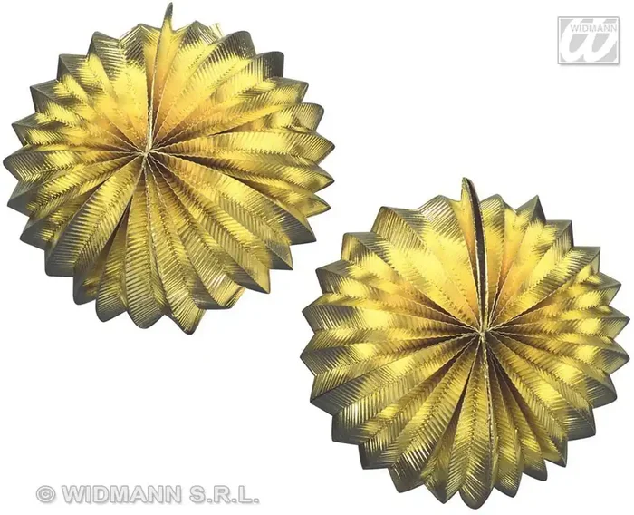 2 Goud Metallic Lampions, 25cm