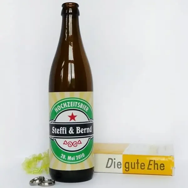 20er Set Bieraufkleber *Hochzeitsbier* mit Namen und Datum