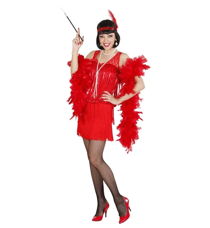 20s Charleston Flapper Rood Vrouw Kostuum