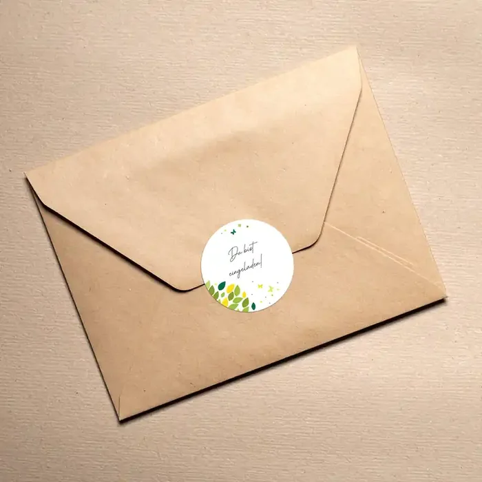 24er Set personalisierbare Aufkleber als Siegelsticker für Briefumschläge Blätter-Motiv