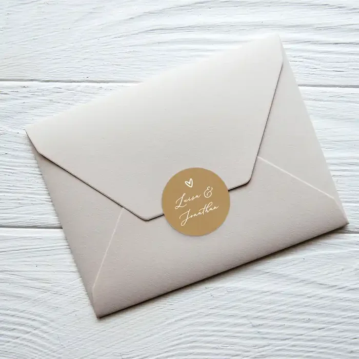 24er Set personalisierbare Aufkleber für Hochzeitseinladungen Siegelsticker mit Herz-Motiv