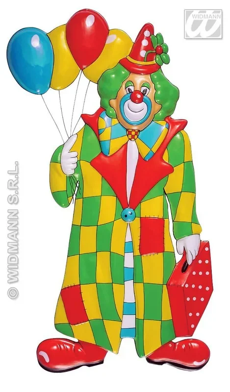 3d Decoratie, Clown Met Ballonnen Groen