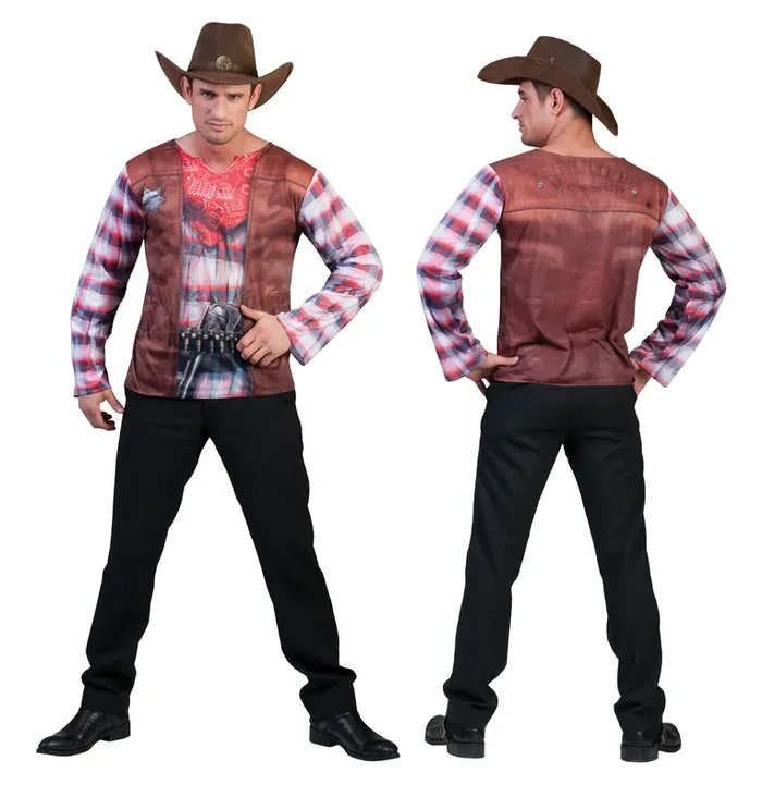 3d T-Shirt Cowboy Herrenkostüm