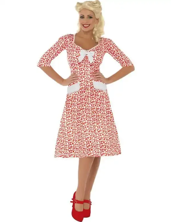 40er Und 50er Jahre Kleidfrau Damen