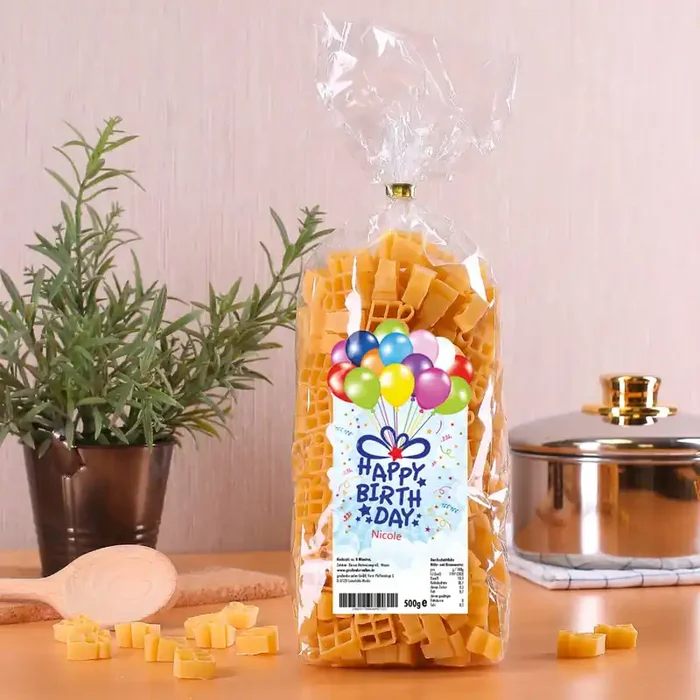 500g Nudeln in Geschenkform zum Geburtstag