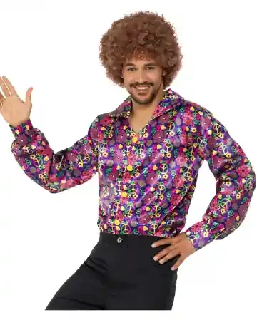 60er Jahre Peace Hemd bunt