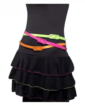 80er Jahre Neon Gürtel 3er Set