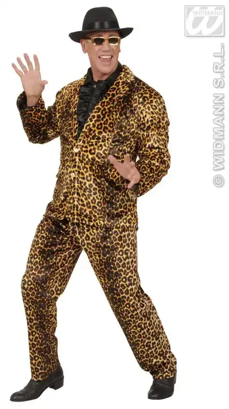 80s Popster, Heer Disco Leopard Man Kostuum