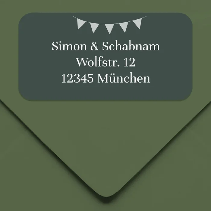 Absenderaufkleber mit Girlanden 50x25mm 14 Stück