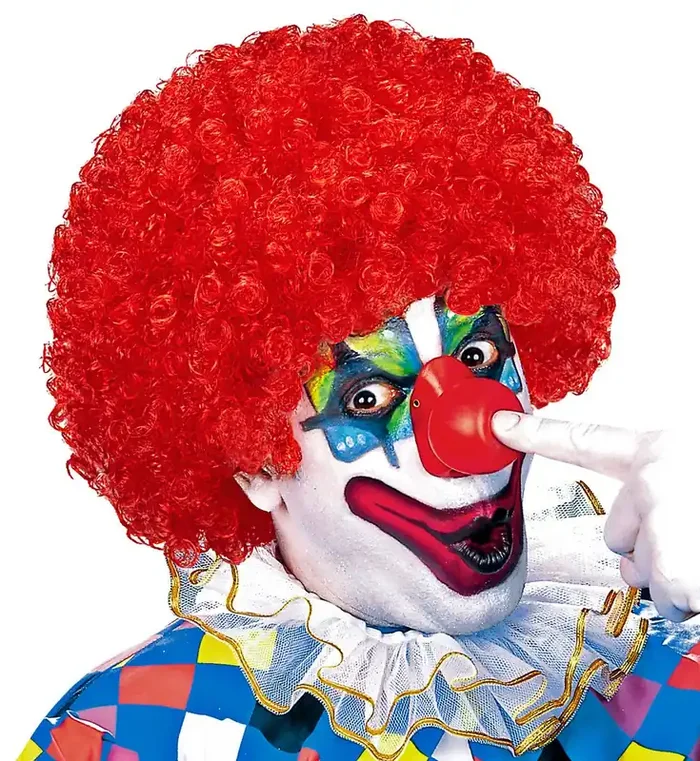Afro Clown Perücke Locken, Rot