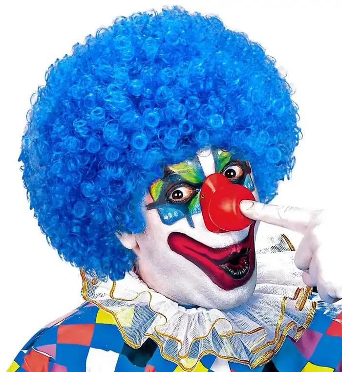Afro Clown Perücken Locken, Hellblau