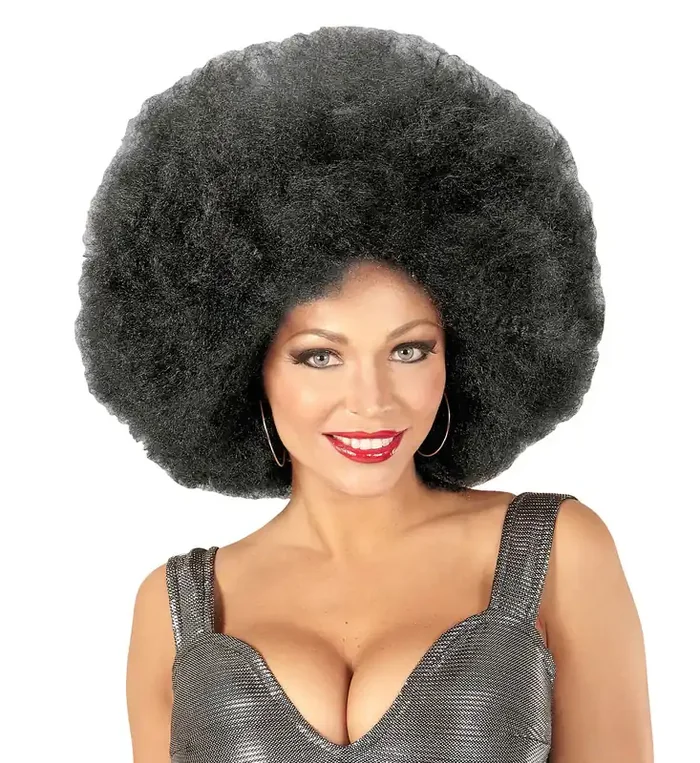 Afro Queen Perücke, XXL Schwarz