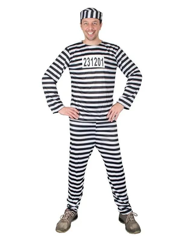 Alcatraz Gefangener Gauner Herrenkostüm