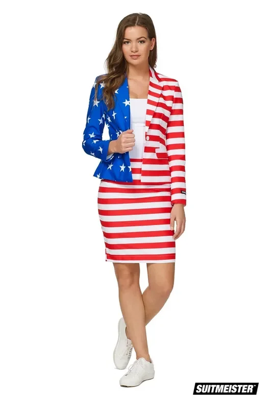 Amerika Erste Flagge Der Vereinigten Staaten USA Damenkostüm