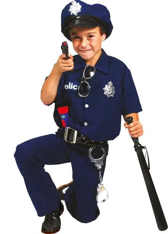 Amerikanischer Blauer Polizist Kostüm für Jungen