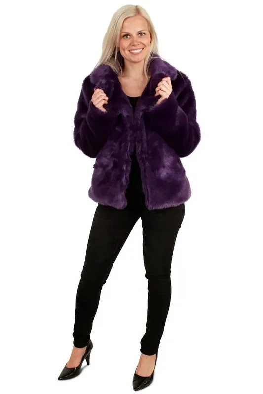 Anständiger Pelzmantel Lila Damen