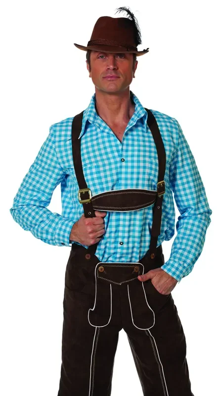 Auf Wiedersehen Overhemd Tiroler Blauw