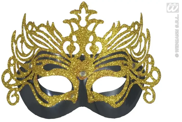 Augenmaske, Karneval Schwarz Mit Gold Eingerichtet