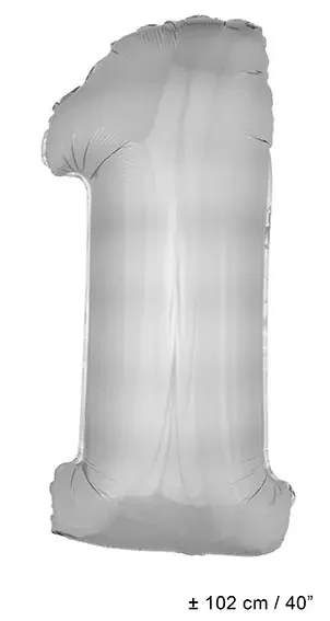 Ballon Nummer 1 Silber