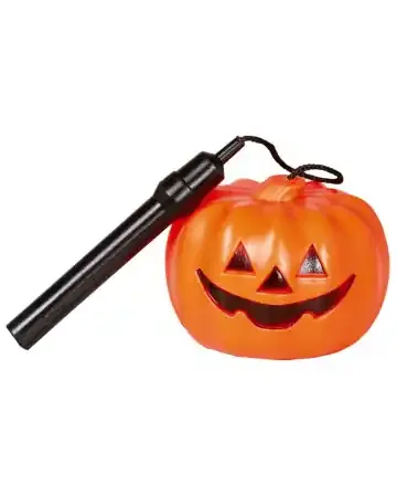 Beleuchtete Kürbis Laterne mit Stab 10cm