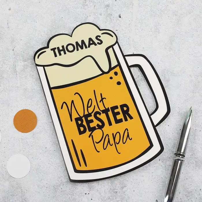 Bierkrug – Klappkarte Weltbester Papa