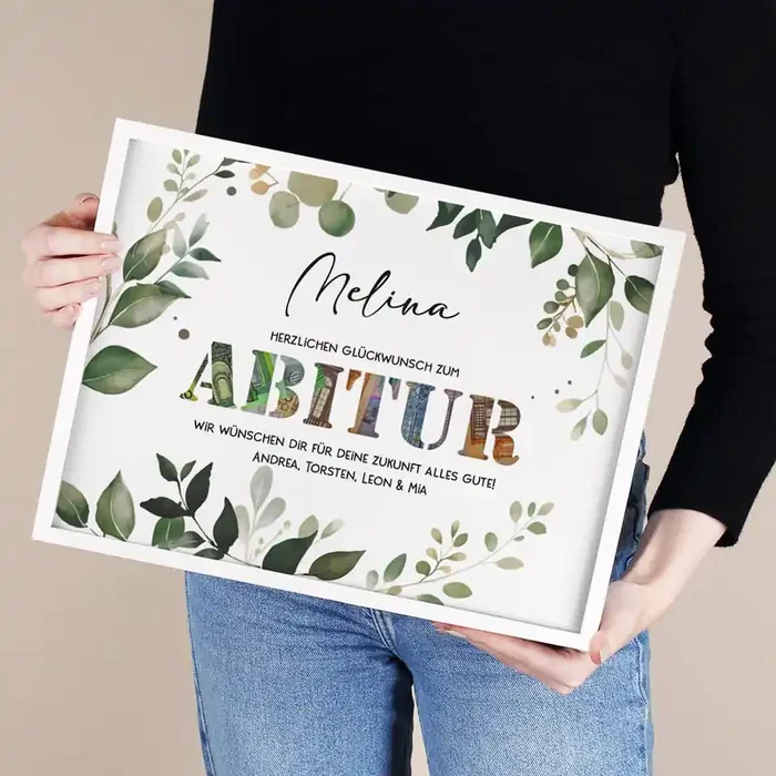 Bilderrahmen als Geldgeschenk zum Abitur, 40×30 cm