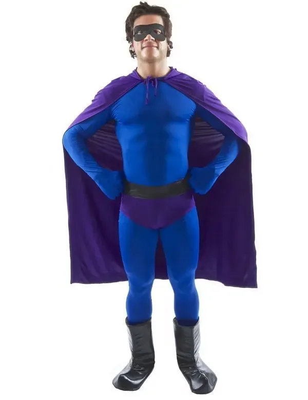Blauw-Paars Crusader Superheld Kostuum Man