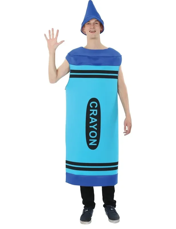 Blauw Vetkrijt Kostuum Man