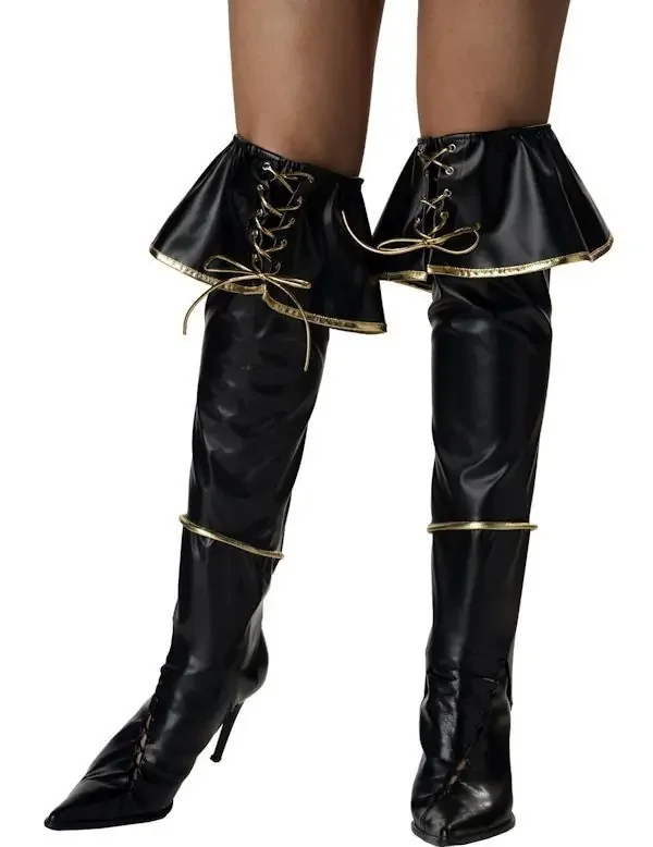 Boekanier Laars Bedekking Zwart & Goud Vrouw