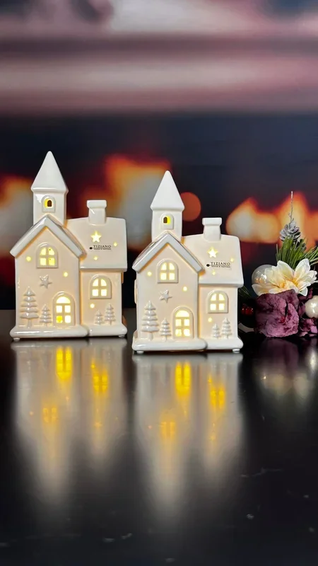 Deko Kirche Spirito LED creme-weiß