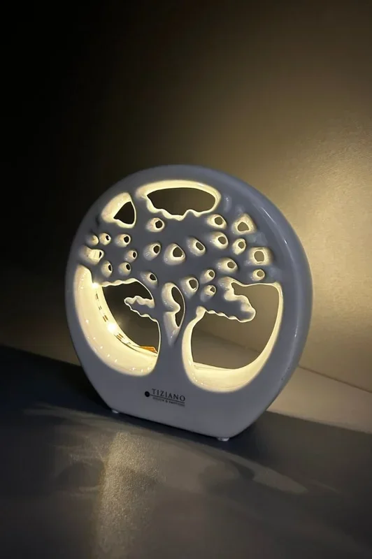 Dekoobjekt Baum Joy im Ring LED creme-weiß