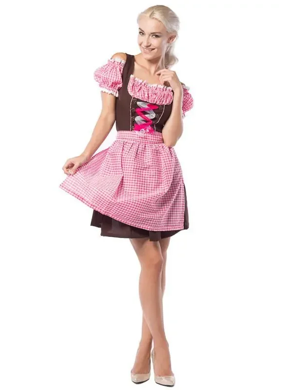 Dirndl Dorothea Rosa / Braun Damenkostüm