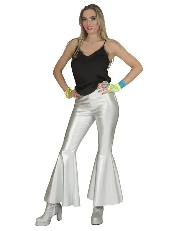 Disco-Fieber Glitzerhose Silber Damen