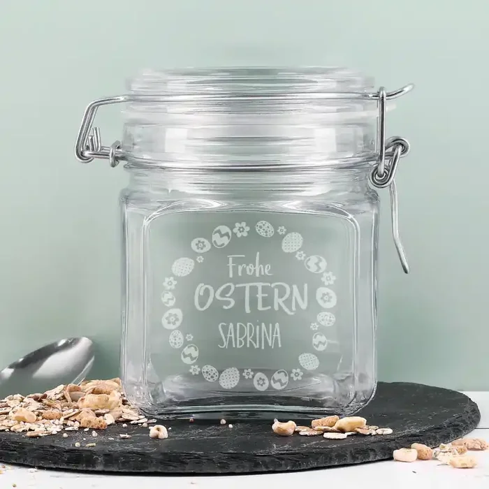 Einmachglas zu Ostern mit Ihrem Wunschnamen