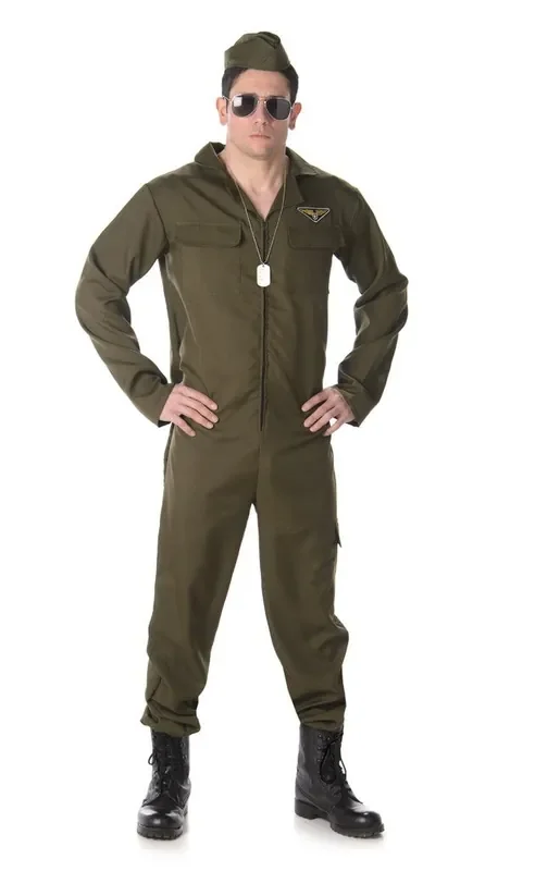 Fighter Pile Rafale Fighter Jet Brown Insgesamt Herrenkostüm