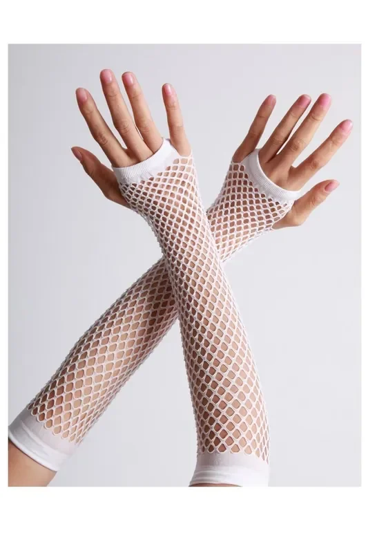 Fingerlose Handschuhe Langer Netzstrumpfhoset