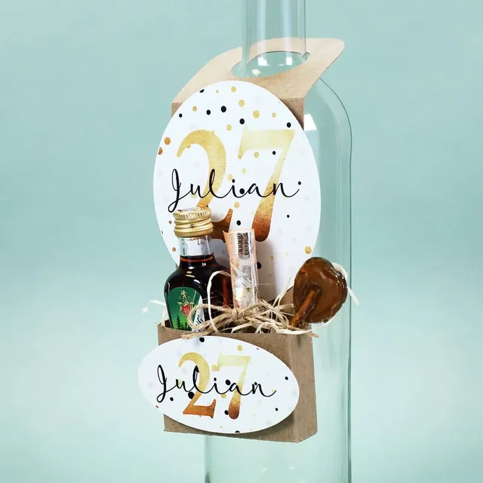 Flaschenanhänger zum selbst befüllen als Geldgeschenk zum Geburtstag