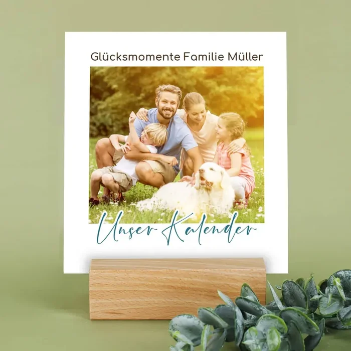 Foto-Tischkalender 2025 mit echtem Holzsockel