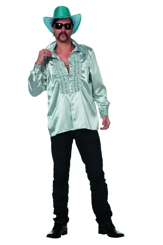 Foute Silver Ruffles Bluse Satin