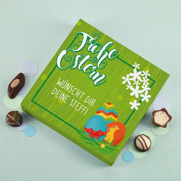 Frohe Ostern – Lindt Pralinen in persönlicher Verpackung, 100 g