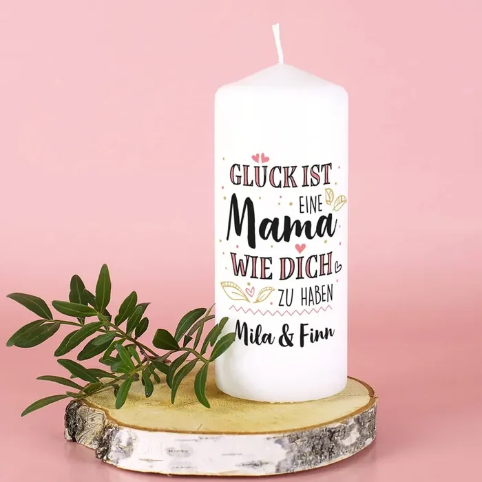 Glück ist, eine Mama wie dich zu haben – Stumpenkerze