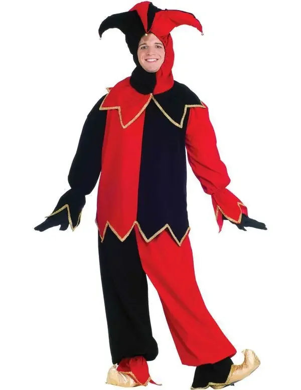 Hofnar Zwart-Rood Kostuum Man