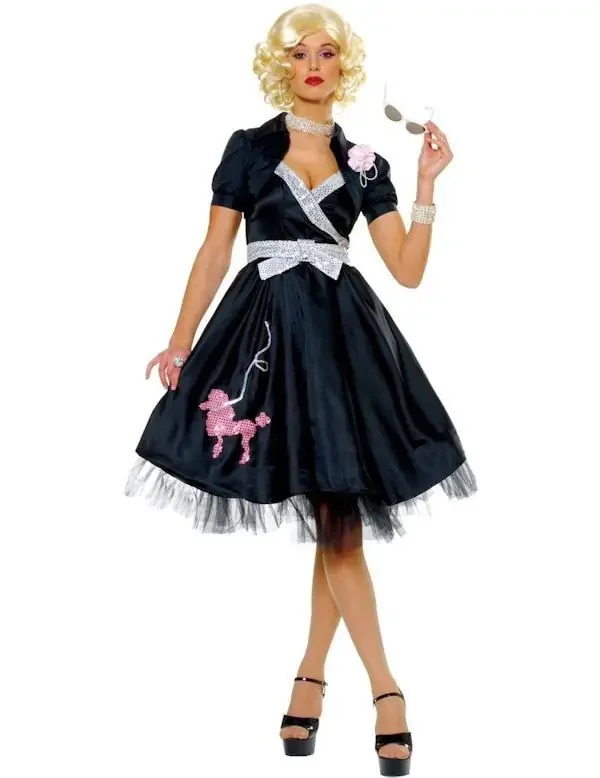 Hop Diva Jaren 50 – Zwart Vrouw Kostuum