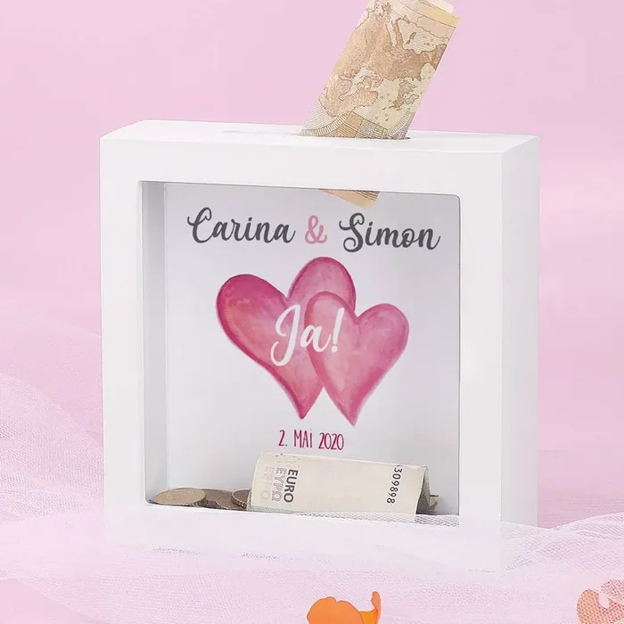 Ja! Bilderrahmen Spardose für Geldgeschenke zur Hochzeit
