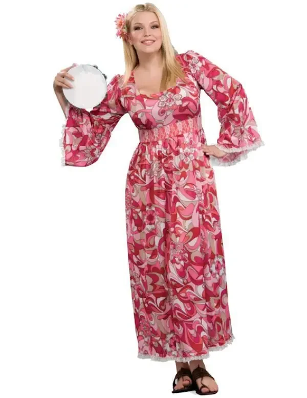 Jaren 60 Bloemen Hippie Maatje Meer Vrouw Kostuum