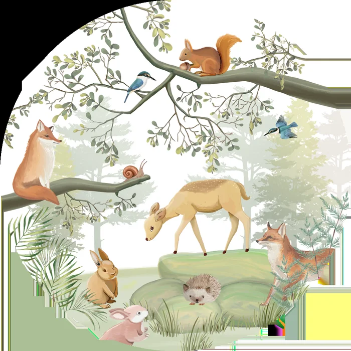 Kreis Alu-Dibond Waldtiere