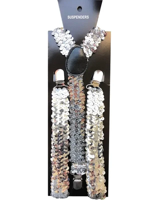 Las Vegas Zeigen Suspendern Silber Pailletten