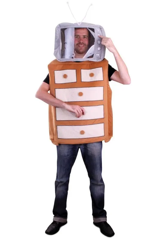 Lustiger Nachttisch Mit Fernsehen Unisex Kostüm