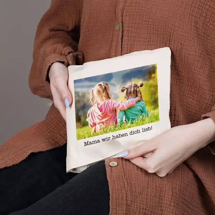 Natur-Wärmekissen mit Ihrem persönlichen Foto und Wunschtext